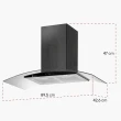 Coifa Parede Gallant Milano Vidro Curvo Preta Titanium 90cm 127V GCO90VT1A